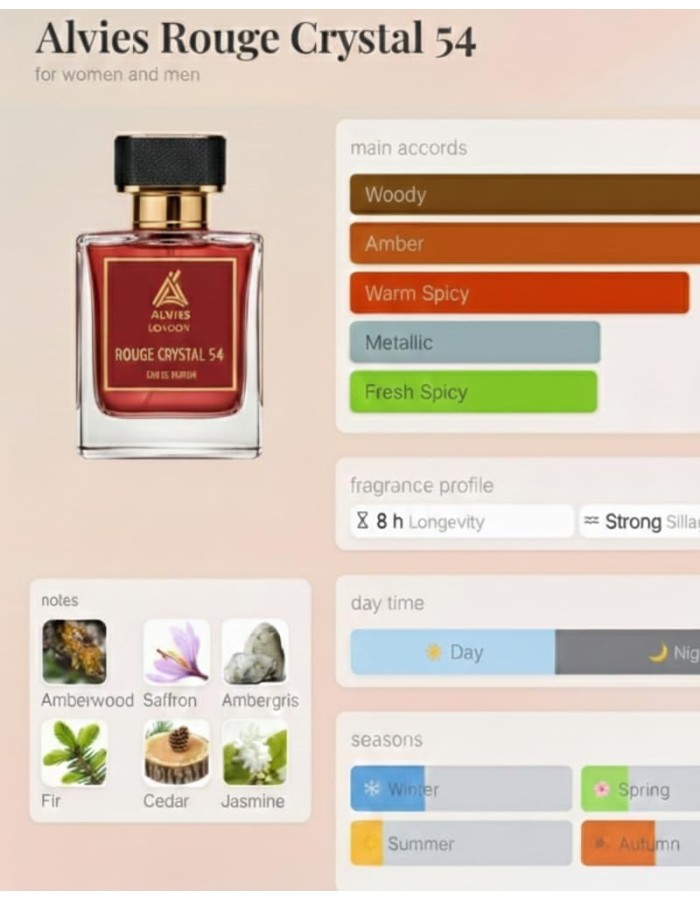 Rouge Crystal Inspired Perfume - Inspired by Baccarat Rouge 540 Eau de Parfum